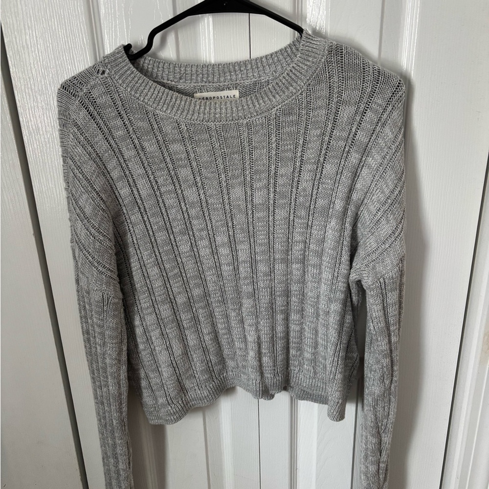 Aeropostale Light Gray Knit Pullover